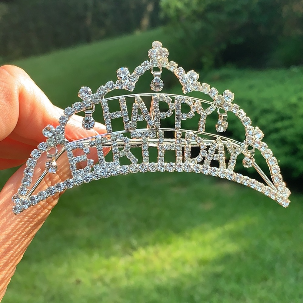 New Unique Crystal Happy Birthday Hair Comb